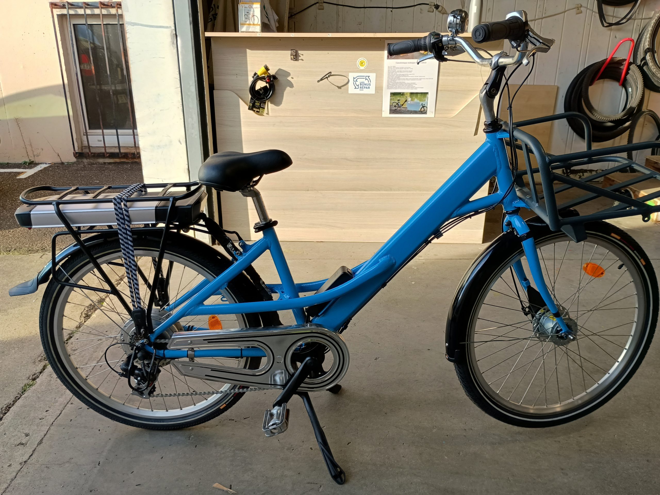 1497 Vélo cargo ELECTRIQUE bleu GITANE